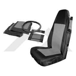 Front Seat Cover Set (Black/Gray)